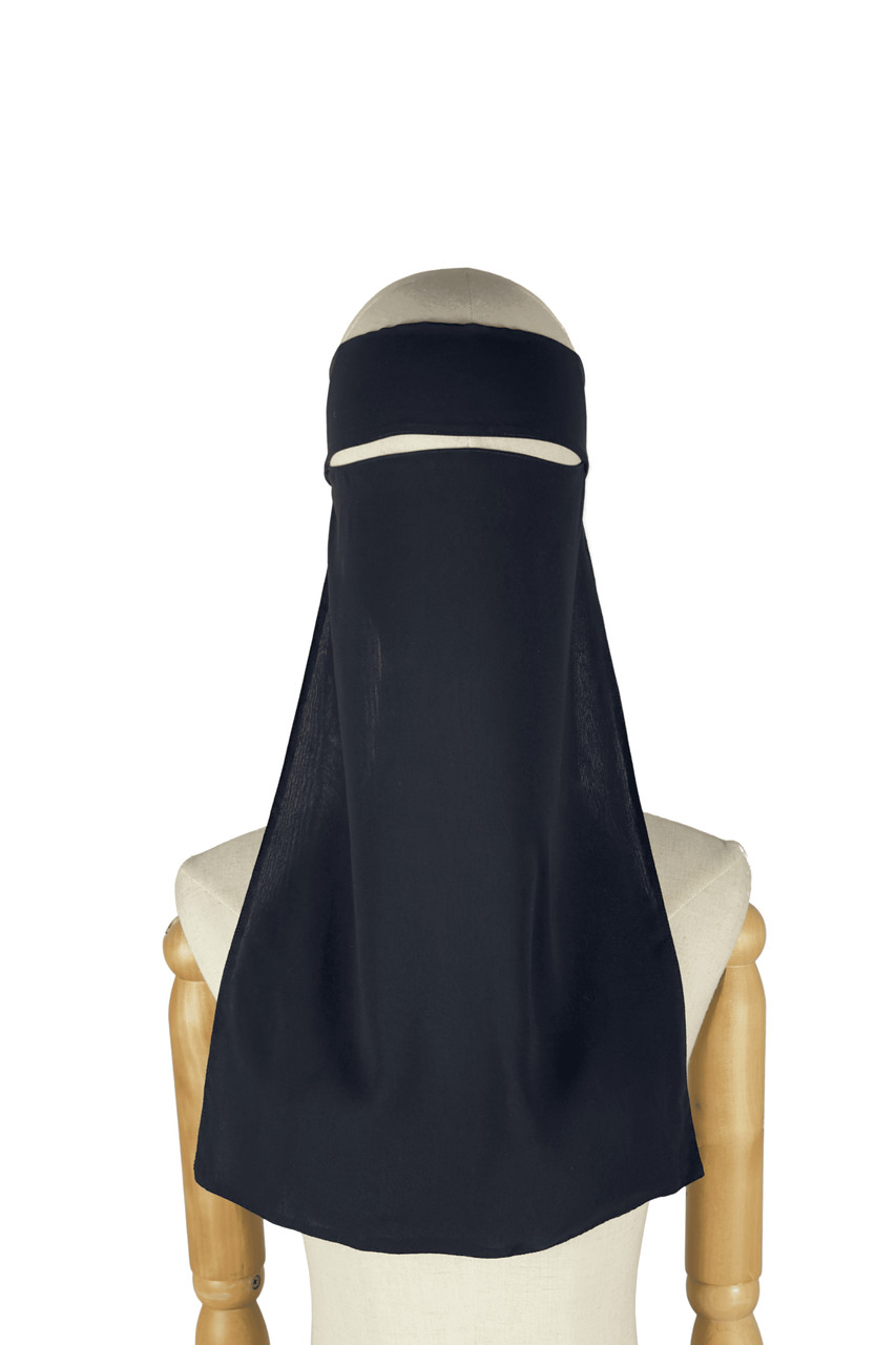 Jet Black Full Niqab for Muslim women by LiDZE