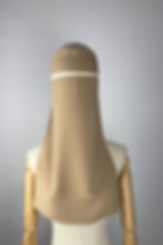 Light Beige Full Miqan with ties for Muslim women