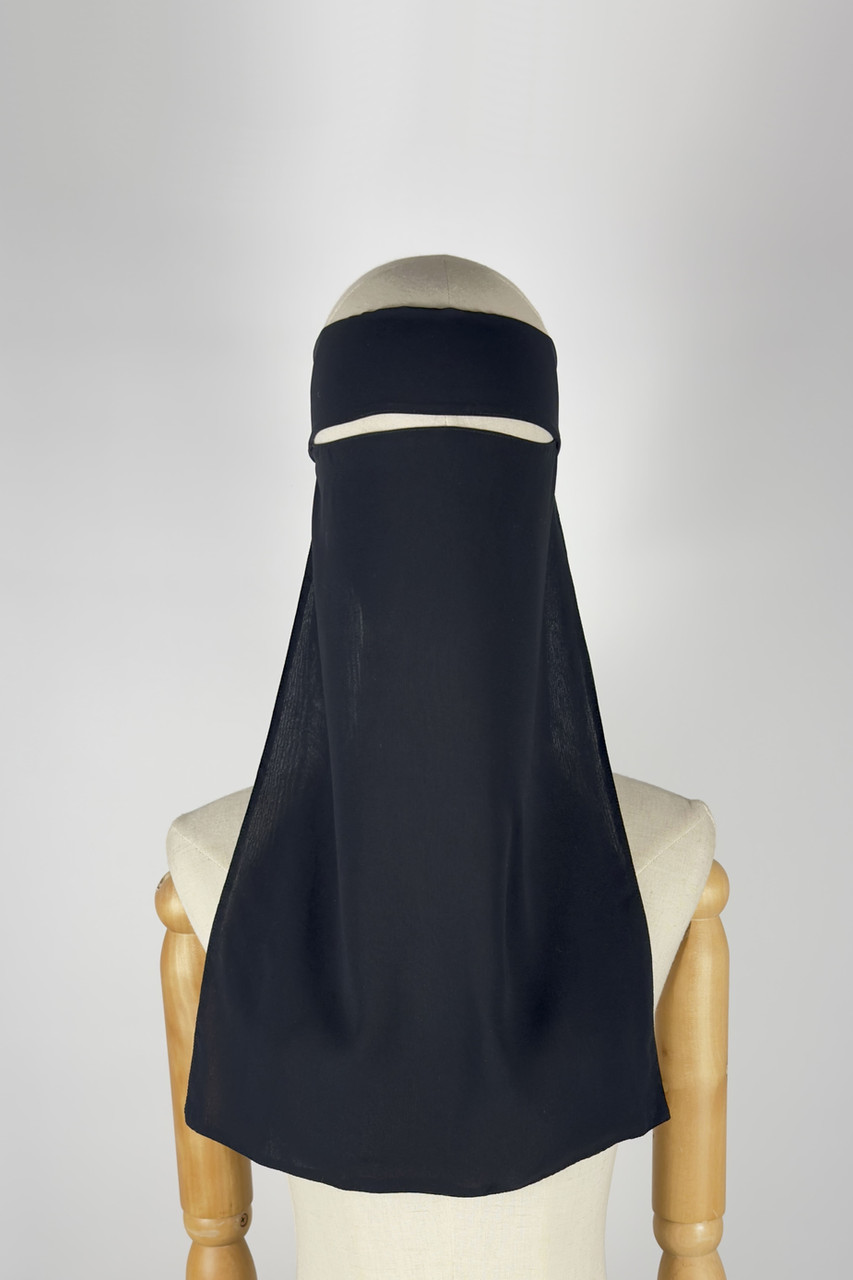Jet Black Full Niqab for Muslim women by LiDZE