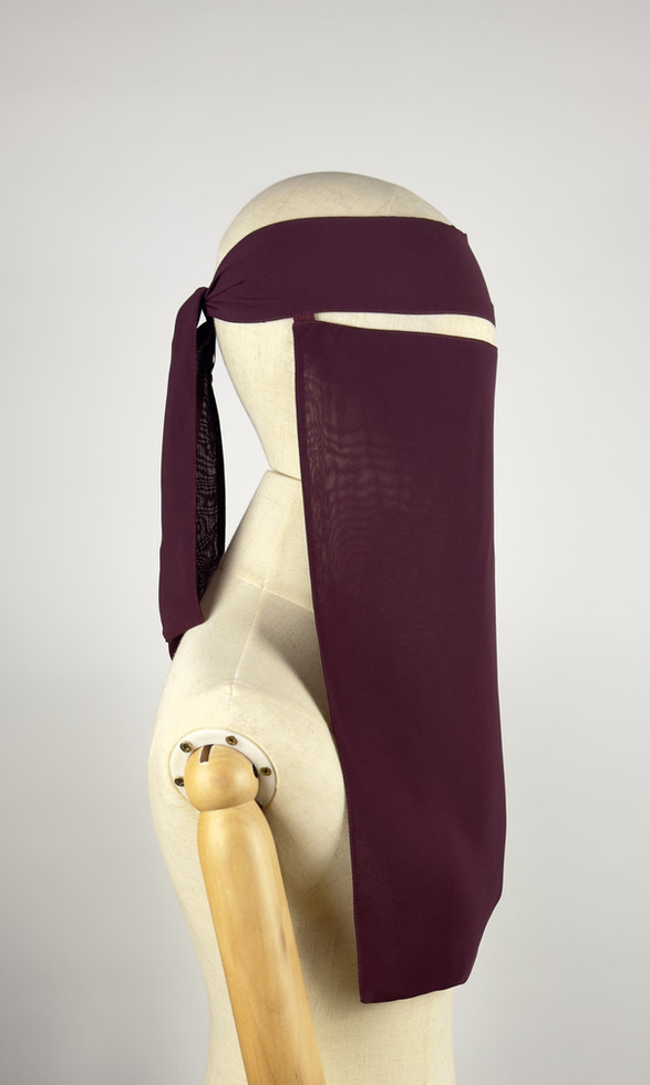 Maroon red Niqab for Muslim women