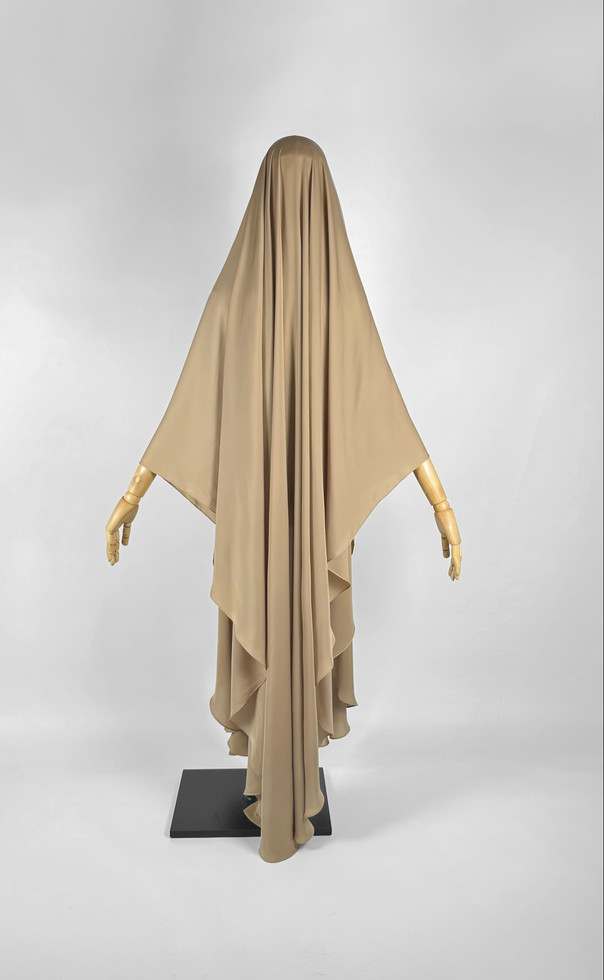 Light beige khimar hijab for Muslim women