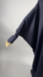 Navy Blue abaya dress for Muslim women with sleeves