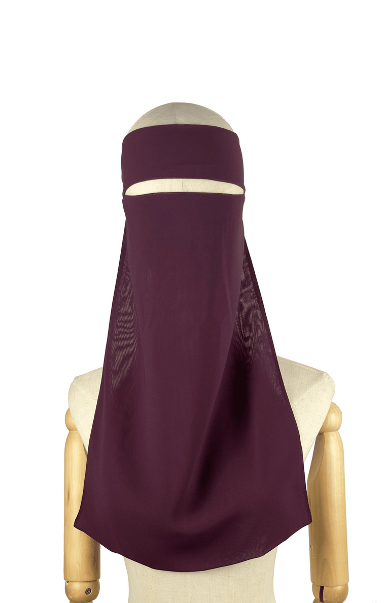 Maroon red Niqab for Muslim women