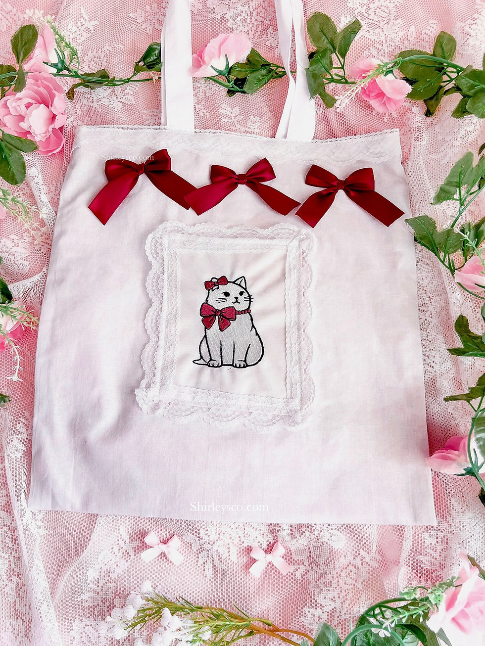Miniatura: White cat tote bag 