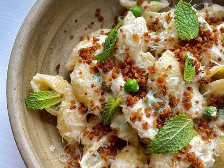 Peas and Mint Ricotta Shells