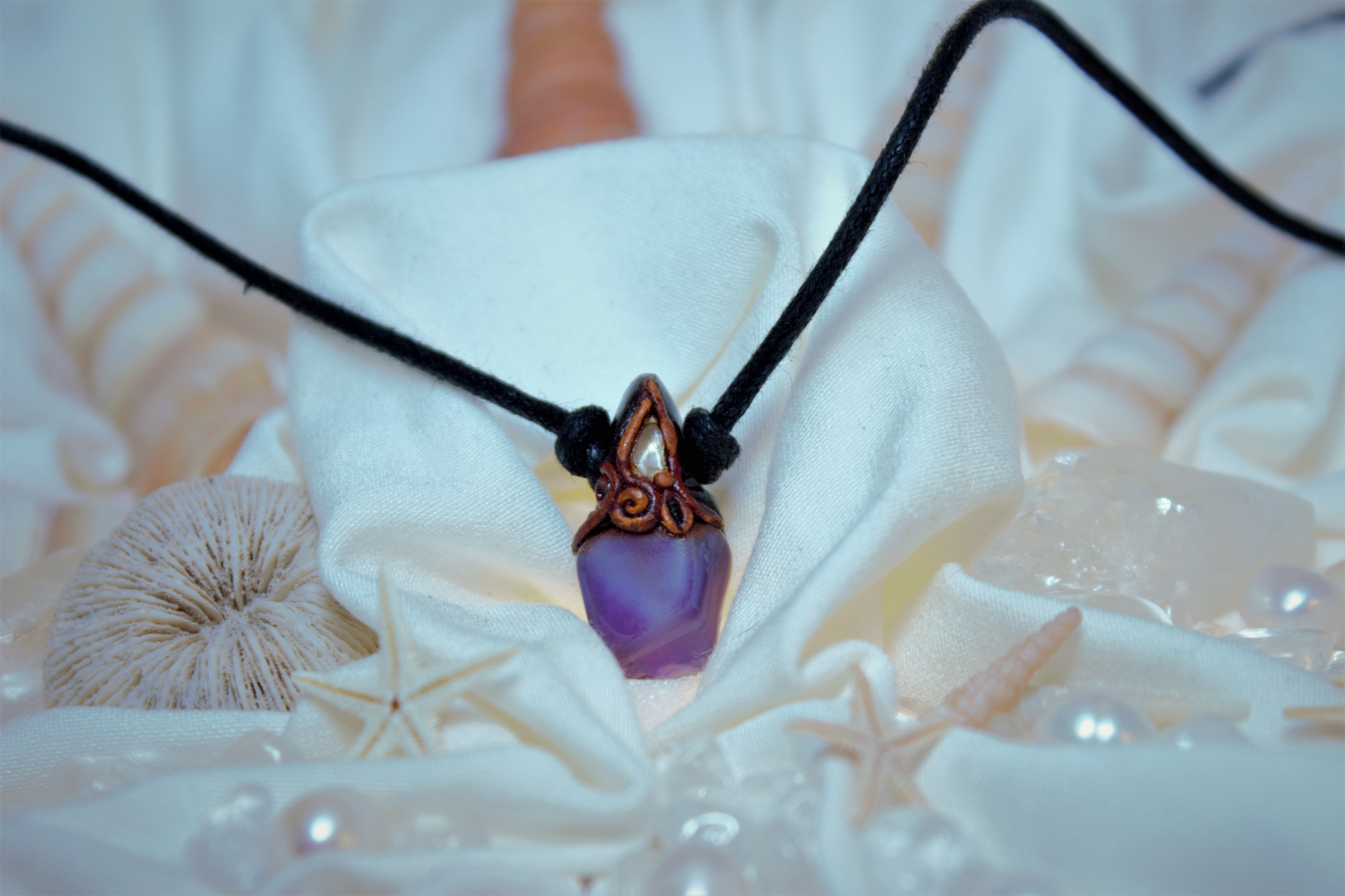 Lila Achat / Bergkristall