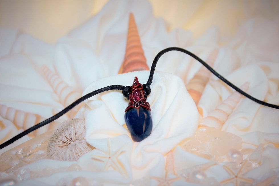 Miniaturbild: Blauer Achat / Rosa Turmalin