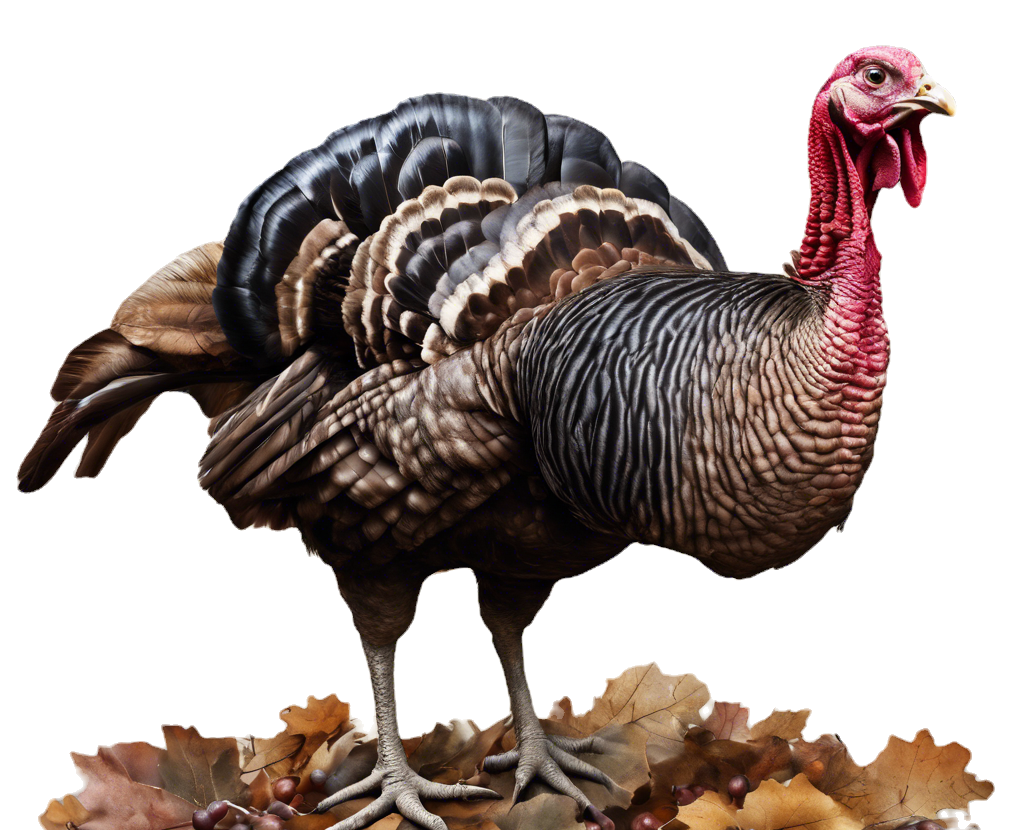 A realistic, complete photo of a turkey with no background.png