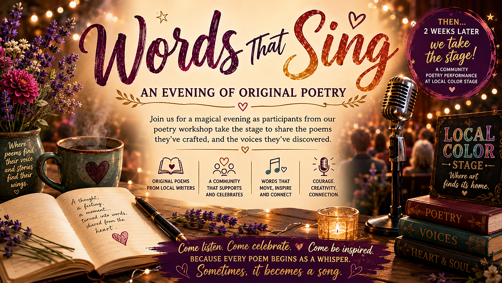 Words That Sing~An Evening of Original Poetry
