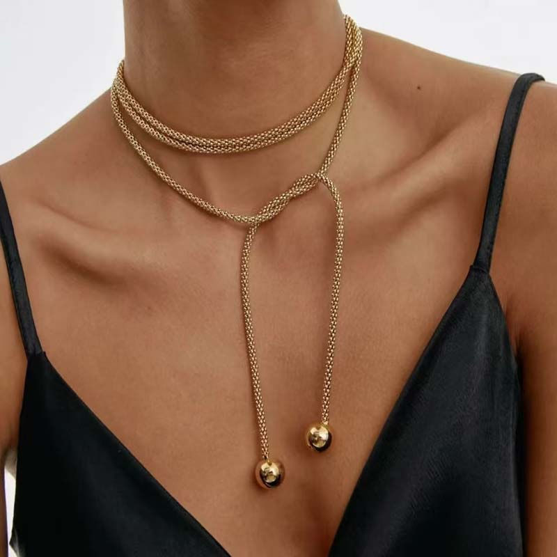 Double Drop Knot Necklace