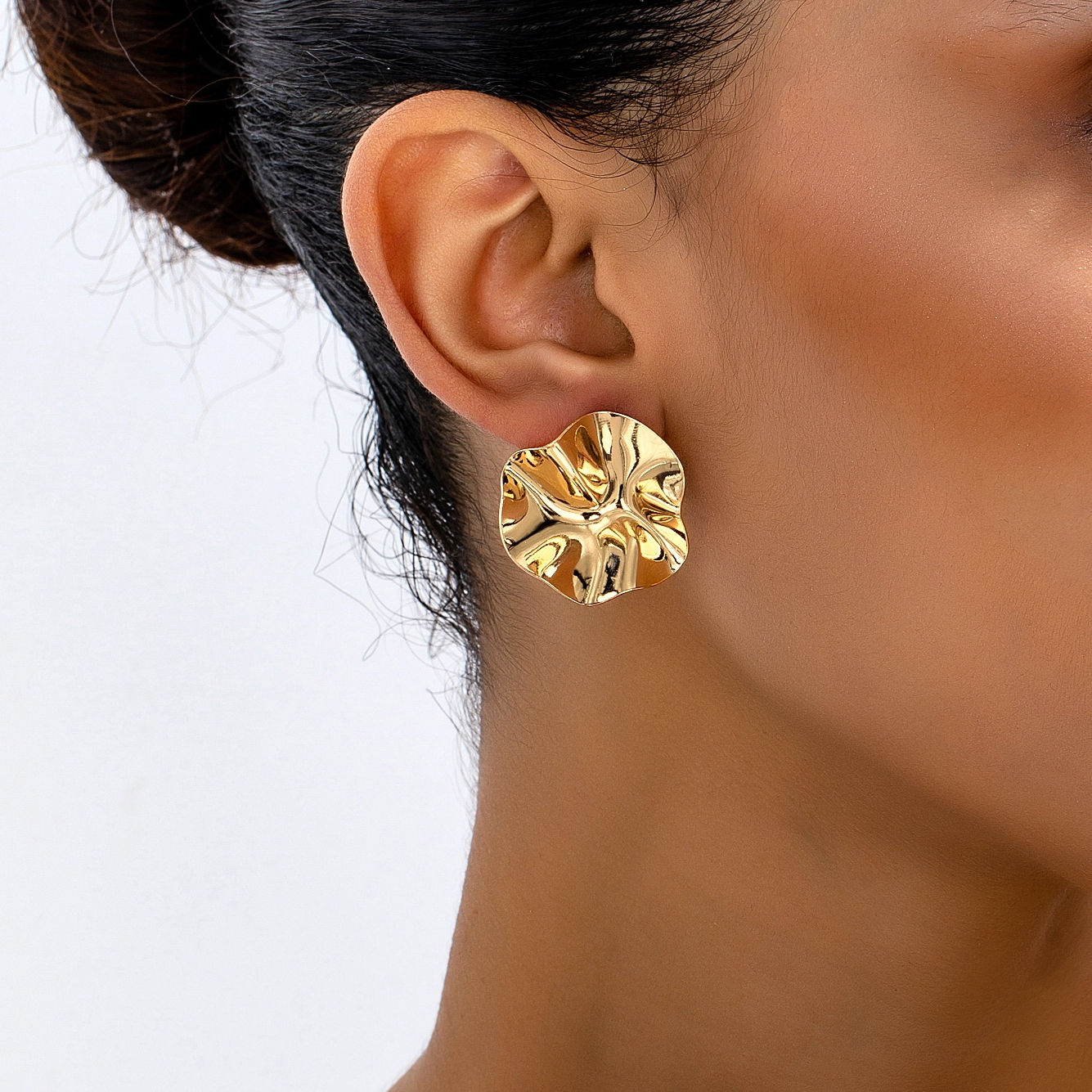 Sculpted Gold Statement Earrings