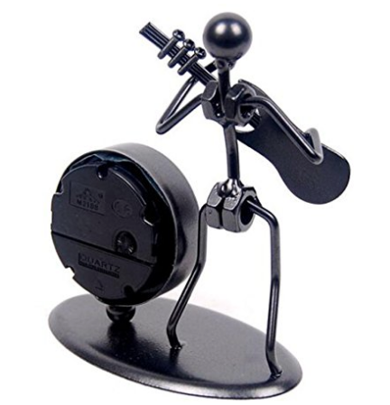 サムネイル： クラシックレトロオールド錬鉄ベースエレキギター時計インスタレーションアート