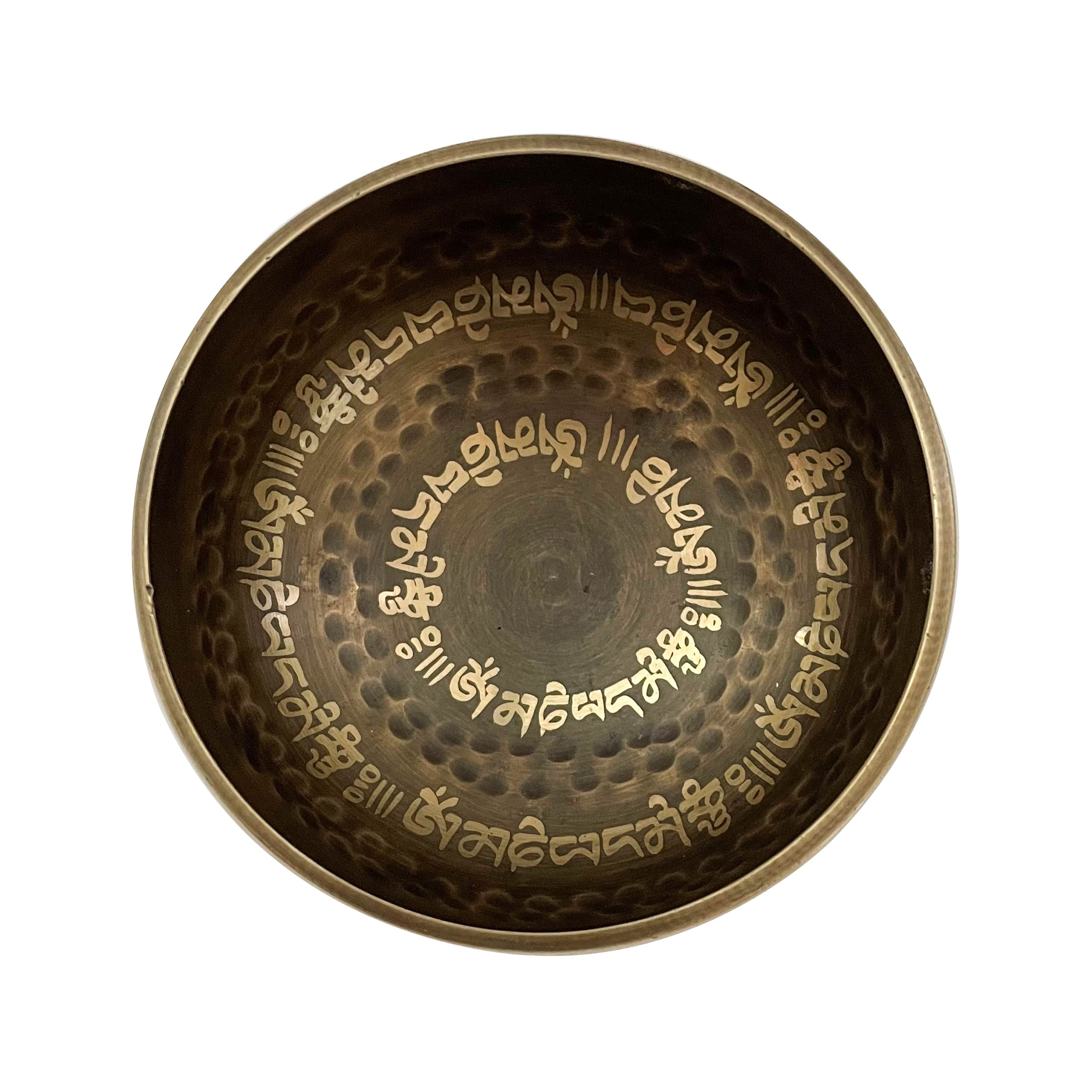 Tibetan Mantra singing bowl engraved and hammered 10cm