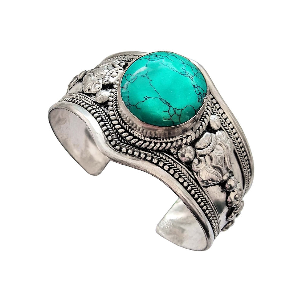 Bracelet  Manchette Tibétain Turquoise