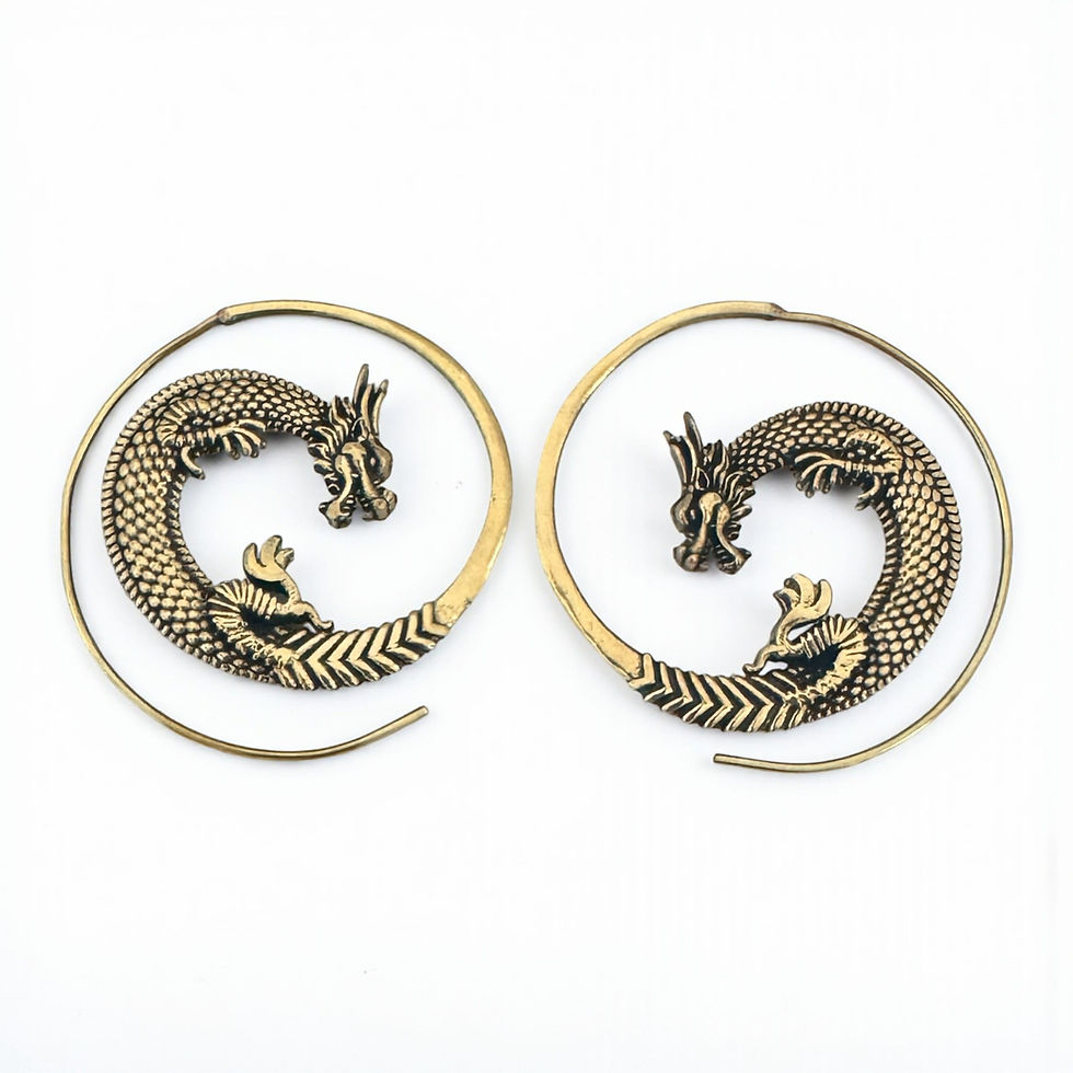 Boucles d’oreilles Dragon dorées