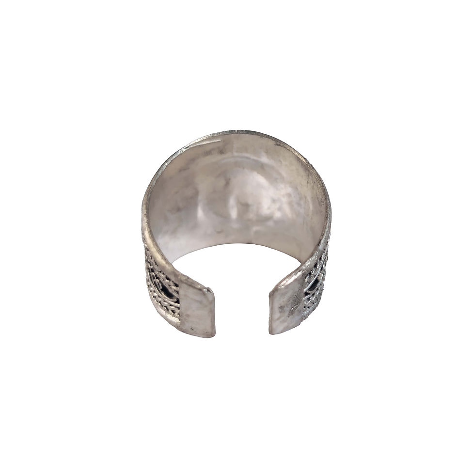 Thumbnail: Bague Tibétaine Filigrane OM Corail