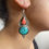 Thumbnail: Boucles d'oreilles Ethniques Tibétaines corail lapis-lazuli turquoise
