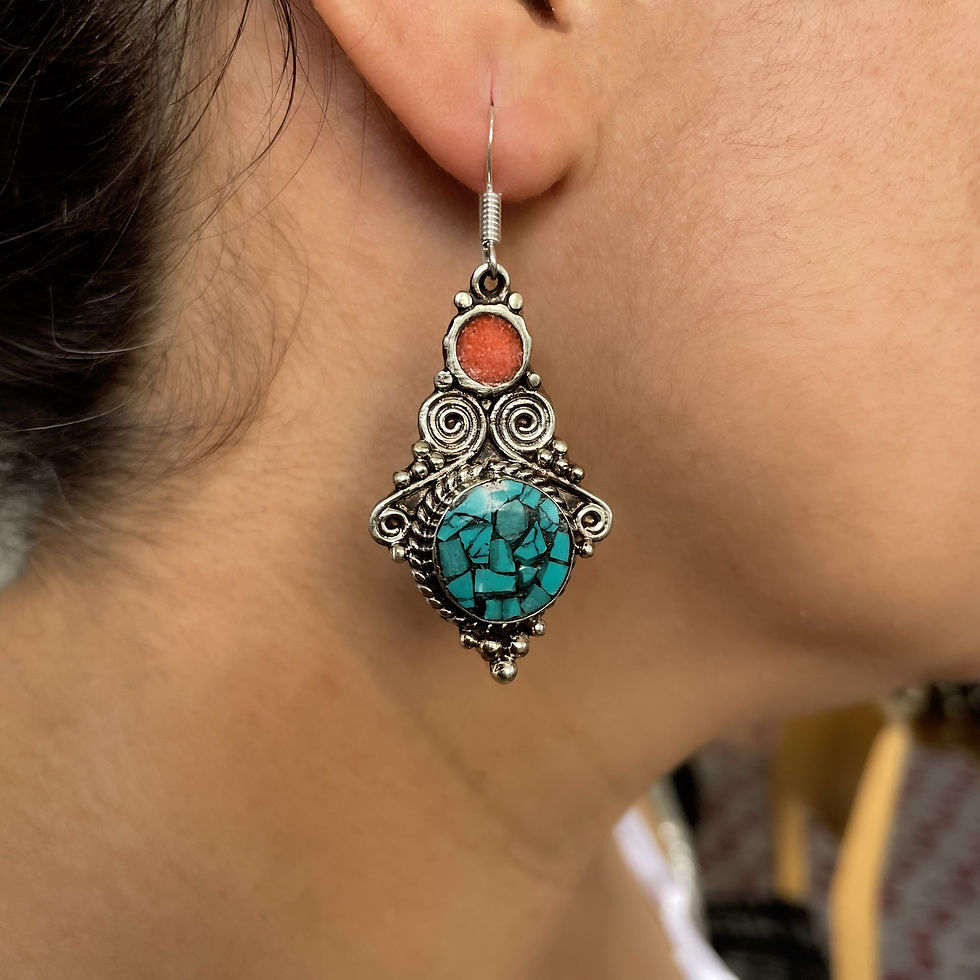 Boucles d'oreilles Ethniques Tibétaines