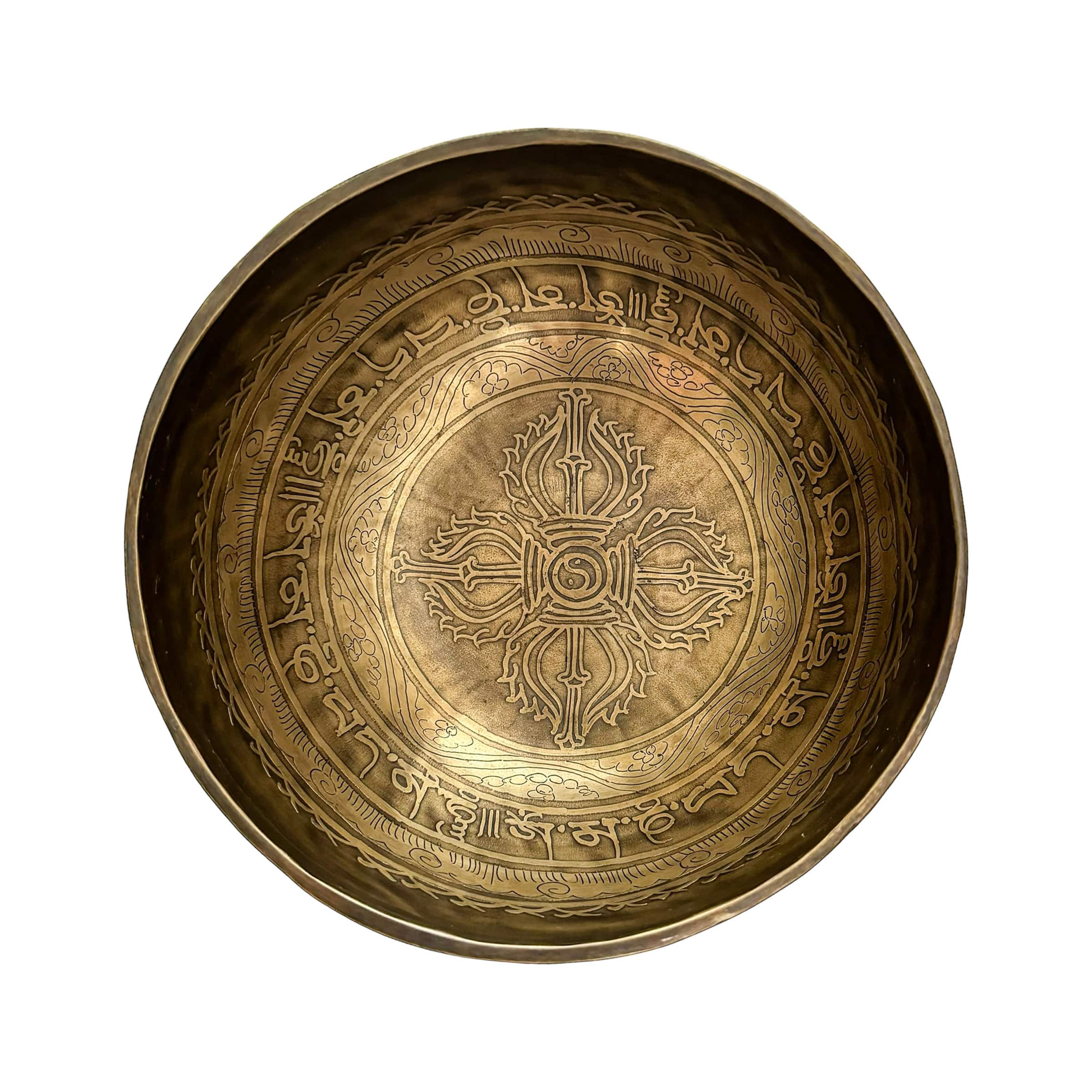 Bol chantant Tibétain Double Dorje, Mantra et Om