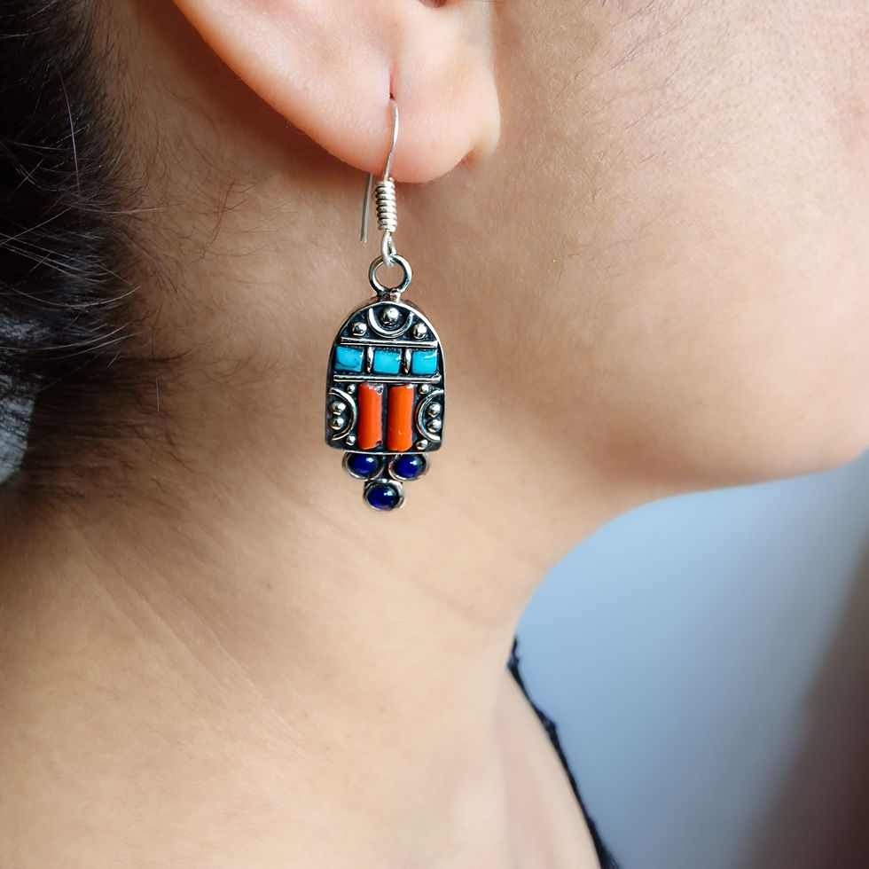 Boucles d'oreilles Ethniques Tibétaines