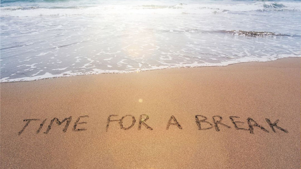 strand met tekst: time for a break