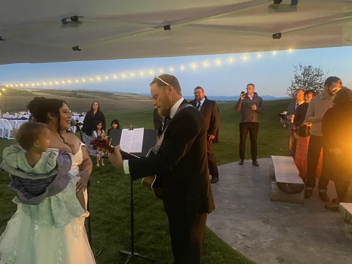 A moment on the wedding dance floor.