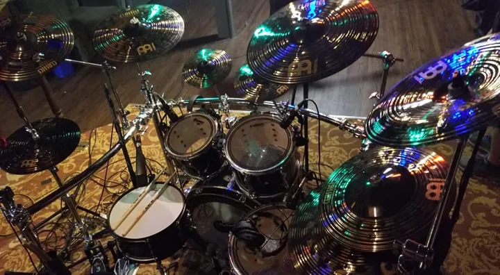 A drum setup from the Syncopainted recording archive.