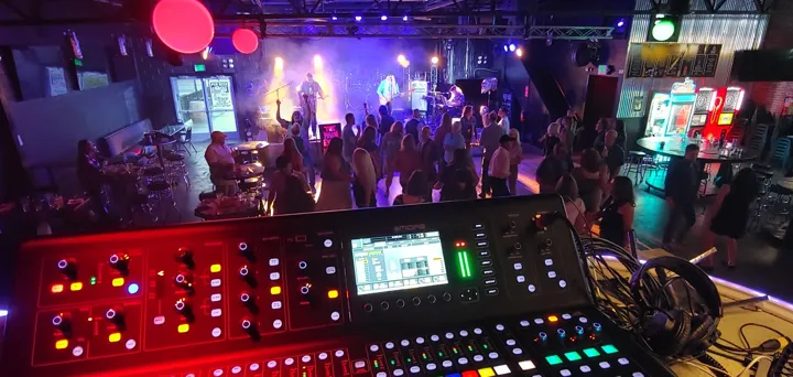A view of the show from the sound desk.