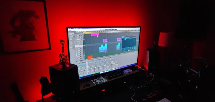 Tracking and editing at the studio workstation.