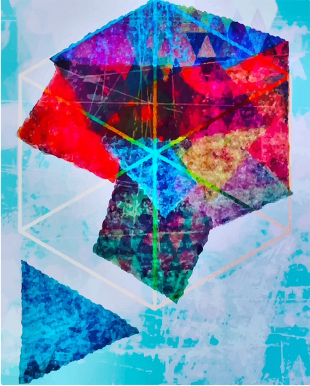 Mixed media and Photoshop abstract zentangle