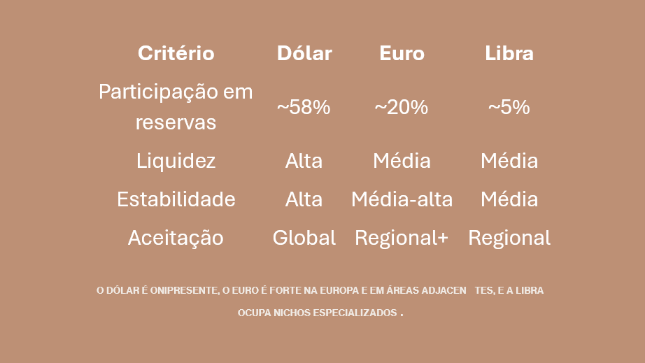 Comparação entre as Três Moedas