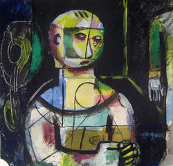 tempera, karton/tempera on cardboard
