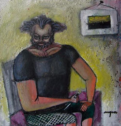 tempera, karton/tempera on cardboard