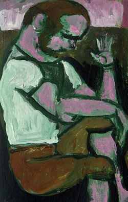tempera, karton/tempera on cardboard