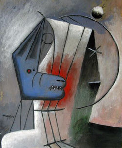 tempera, karton/tempera on cardboard