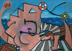 tempera, karton/tempera on cardboard