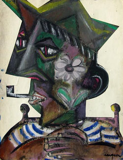 tempera, karton/tempera on cardboard