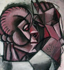 tempera, karton/tempera on cardboard