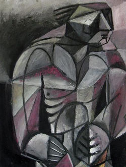 tempera, karton/tempera on cardboard