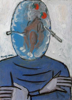 tempera, karton/tempera on cardboard
