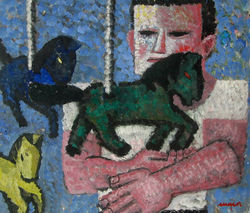 tempera, karton/tempera on cardboard