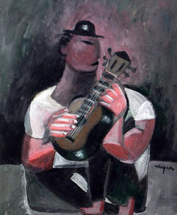 tempera, karton/tempera on cardboard