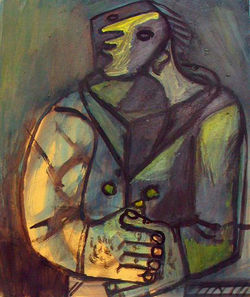 tempera, karton/tempera on cardboard