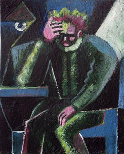 tempera, karton/tempera on cardboard