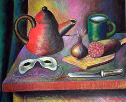 tempera, karton/tempera on cardboard