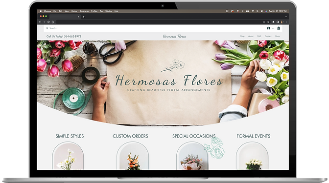 Hermosas Flores Home Screen Mockup