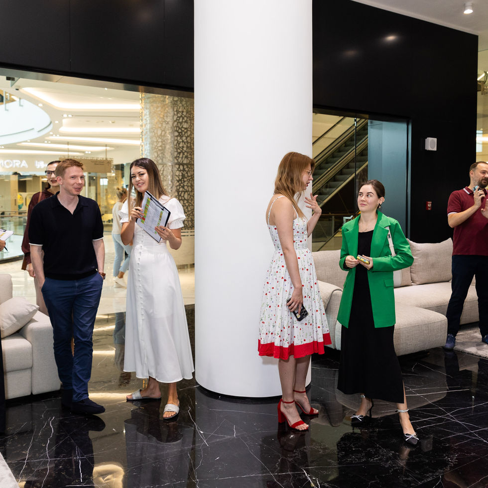 Group of people at a reception event. Nu Projects Dubai.