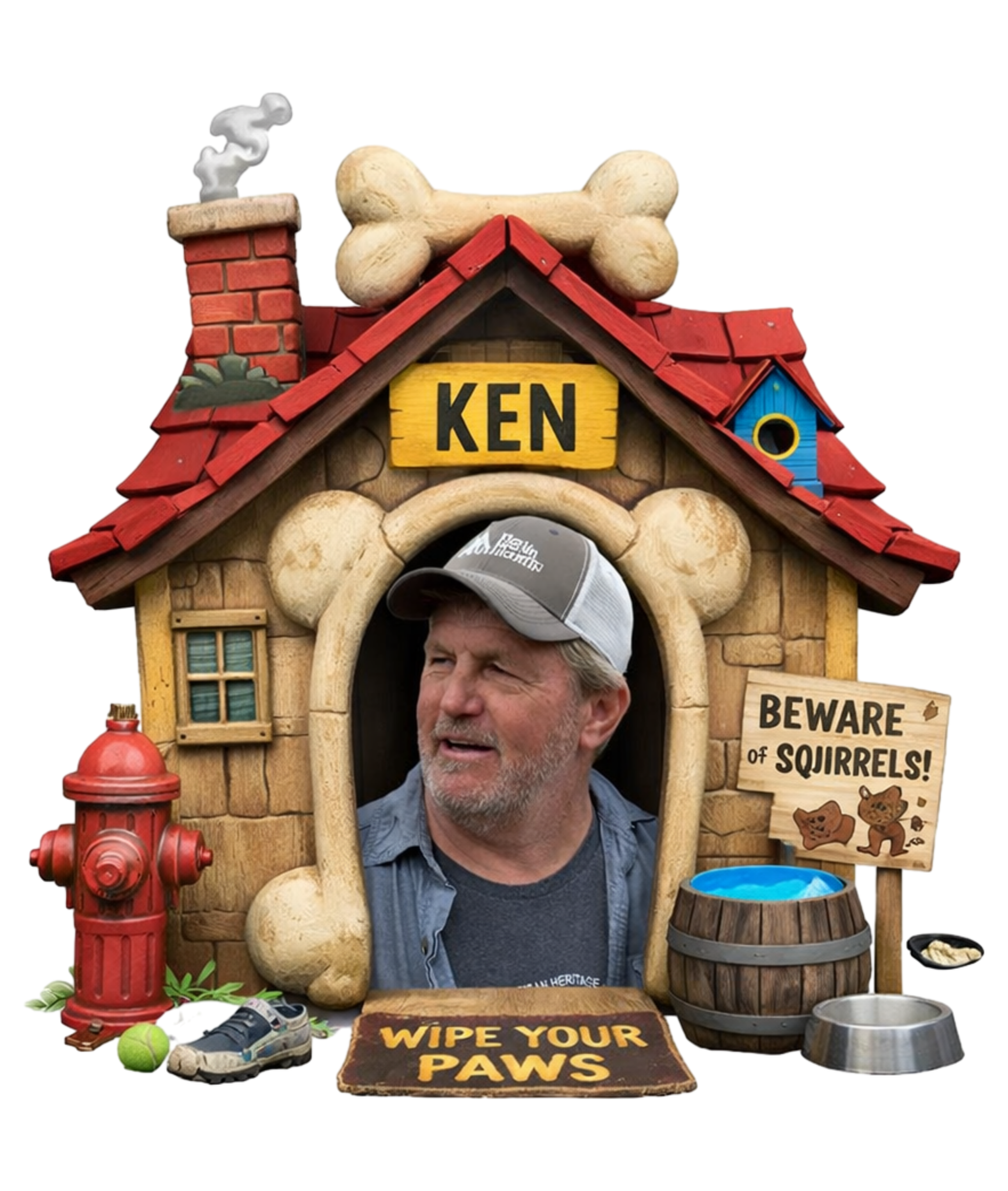 Dog House- Beware of Squirrels Custom Garden Flag Item # 0028