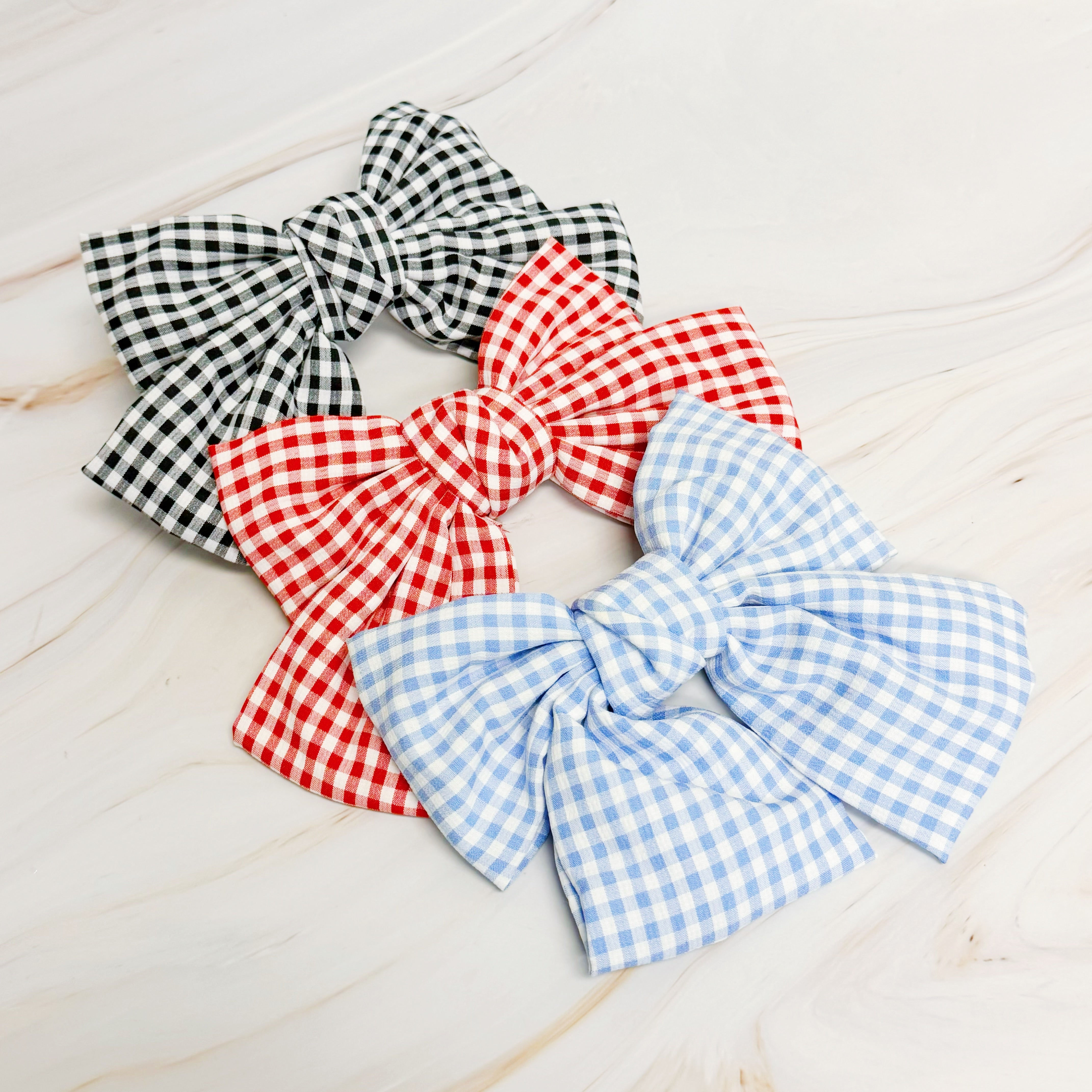 Gingham Bow Hair Clip