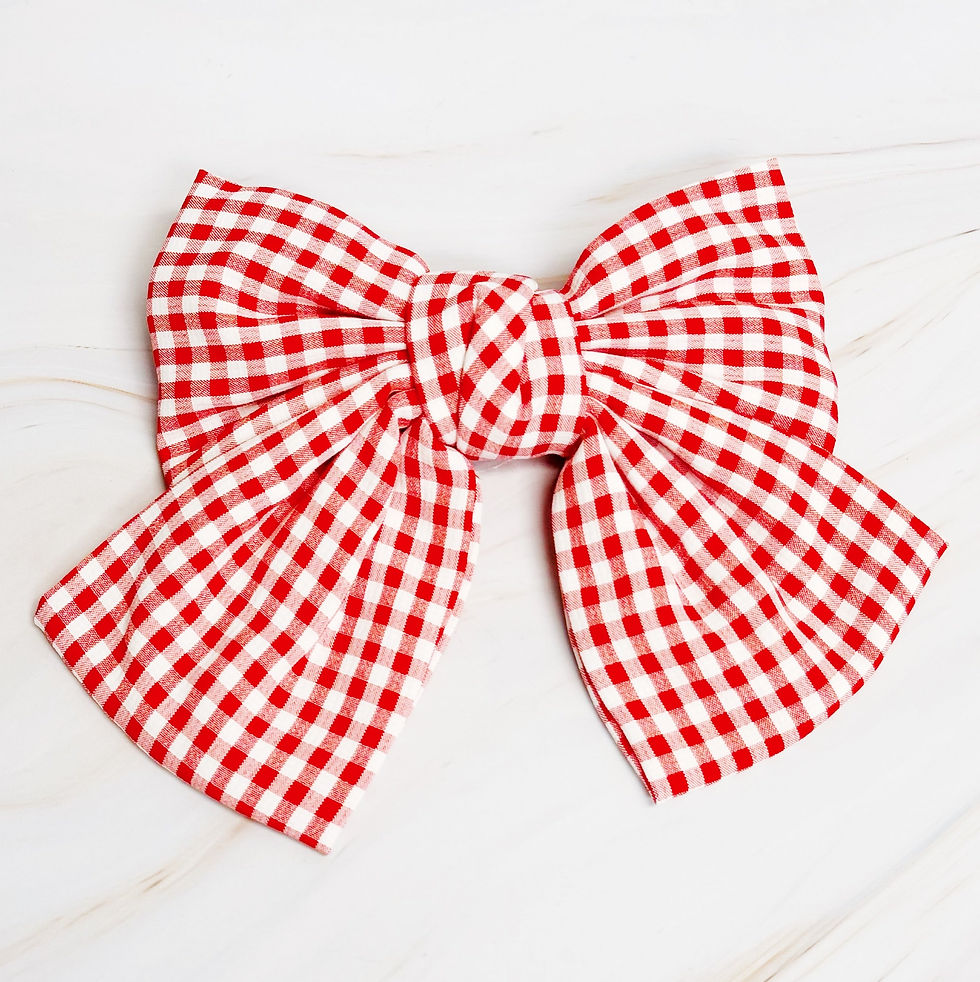 Thumbnail: Gingham Bow Hair Clip